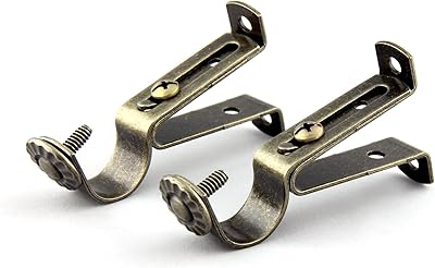 Rod Desyne Rod Desyne 13/16" Sinlge BKT Antique Brass Single Bracket Pair, 2 Piece  - Image 1