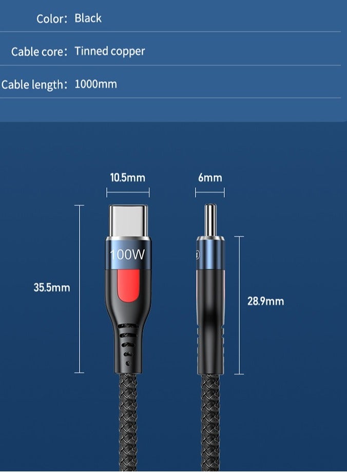 ريماكس كابل شحن وبيانات سريع من ريماكس Rc-187C C-C Lesu Pro مصنوع من سبائك الألومنيوم بقوة 100 وات - أسود - Image 4