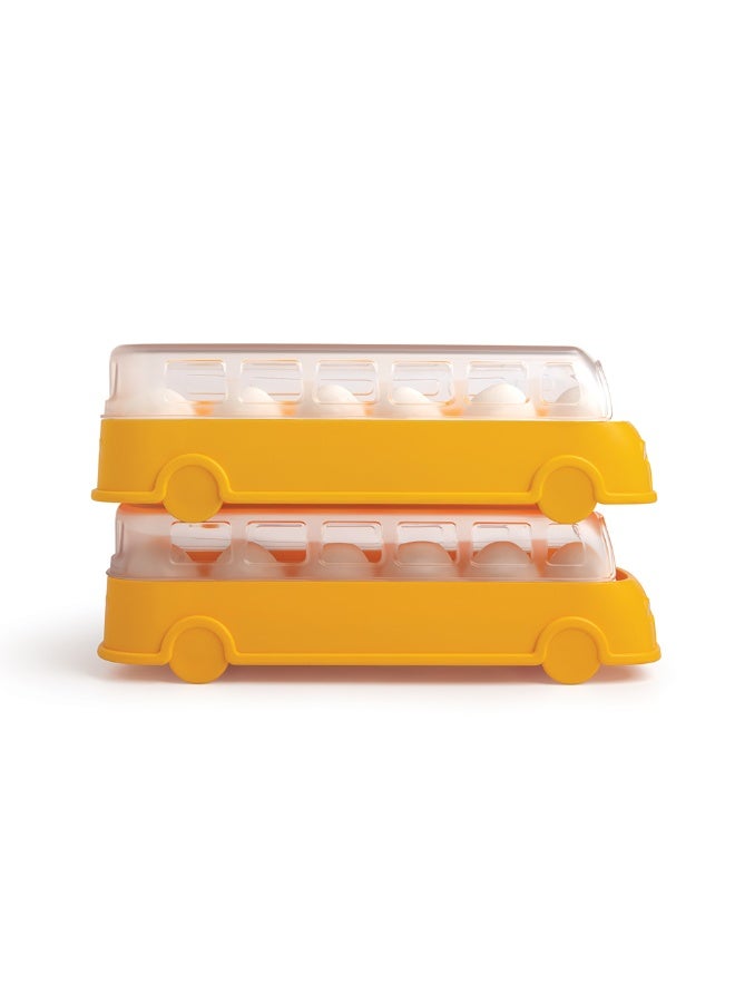 حاوية تخزين بيض علي شكل حافلة - سعة 12 بيضة، بلاستيك خالي من BPA - Image 4