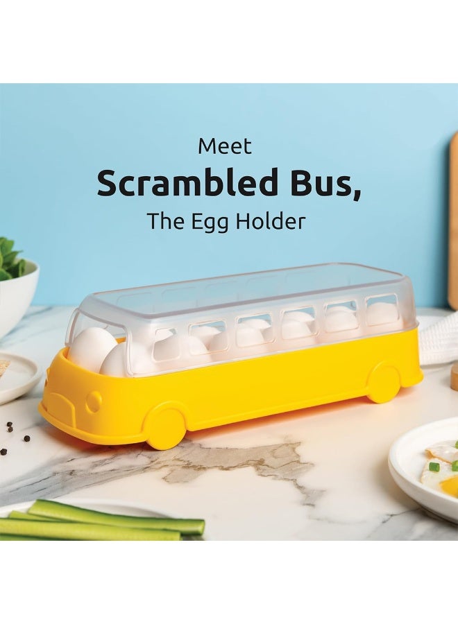 حاوية تخزين بيض علي شكل حافلة - سعة 12 بيضة، بلاستيك خالي من BPA - Image 5