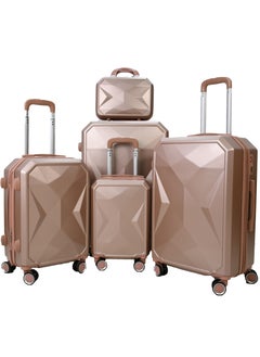 MORANO 5-Piece Luggage Trolley Bag Set Rose Golden  - Image 1
