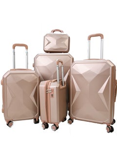 MORANO 5-Piece Luggage Trolley Bag Set Rose Golden  - Image 2