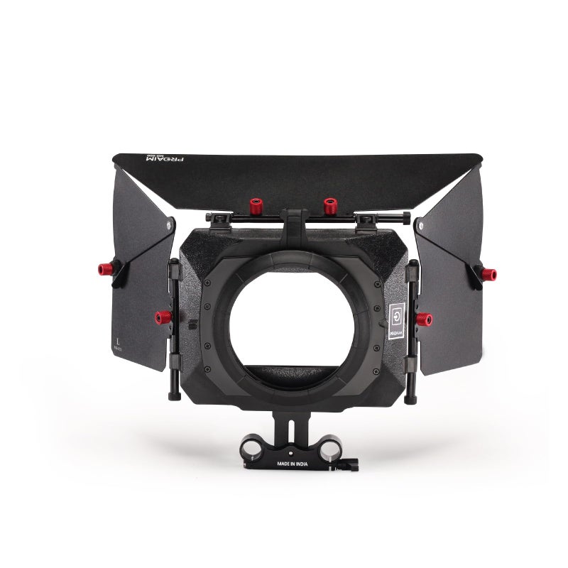 PROAIM MB-600 Sunshade Mattebox w Height Riser for Camera Lenses up to 95mm. for 15mm Rails, Top Flag, Extendable Side Flags & Knicker. 2 Filter Holders, 4:3 & 16:9 Format Masks, Tool-less (P-MB-600) - Image 1