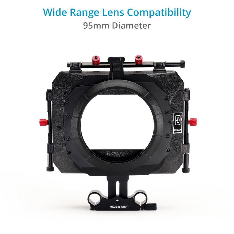 PROAIM MB-600 Sunshade Mattebox w Height Riser for Camera Lenses up to 95mm. for 15mm Rails, Top Flag, Extendable Side Flags & Knicker. 2 Filter Holders, 4:3 & 16:9 Format Masks, Tool-less (P-MB-600) - Image 2