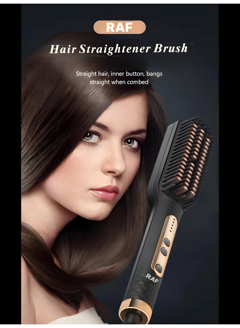 RAF Hair Straightener Brush – 45W 5-Level Intelligent Temperature Control, Negative Ion Hair Care, 950°F Max with 3-Year Warranty, RAF R.406B  - Image 2