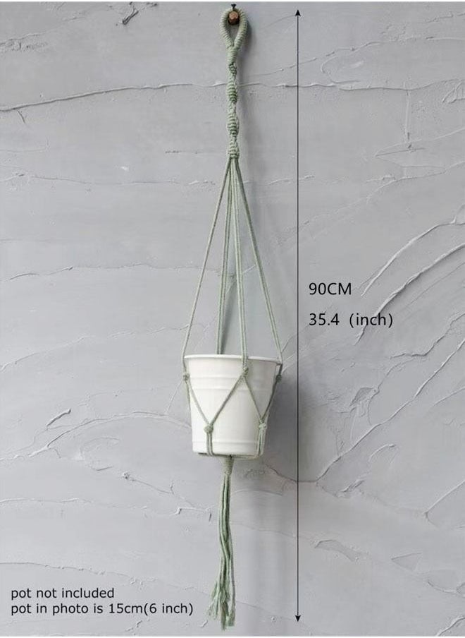 Kutis 2-Piece Hanging Plant Pot Holder For Balcony/living room hand-woven hanging decorative flower pot stand 90 Centimeter  - Image 3