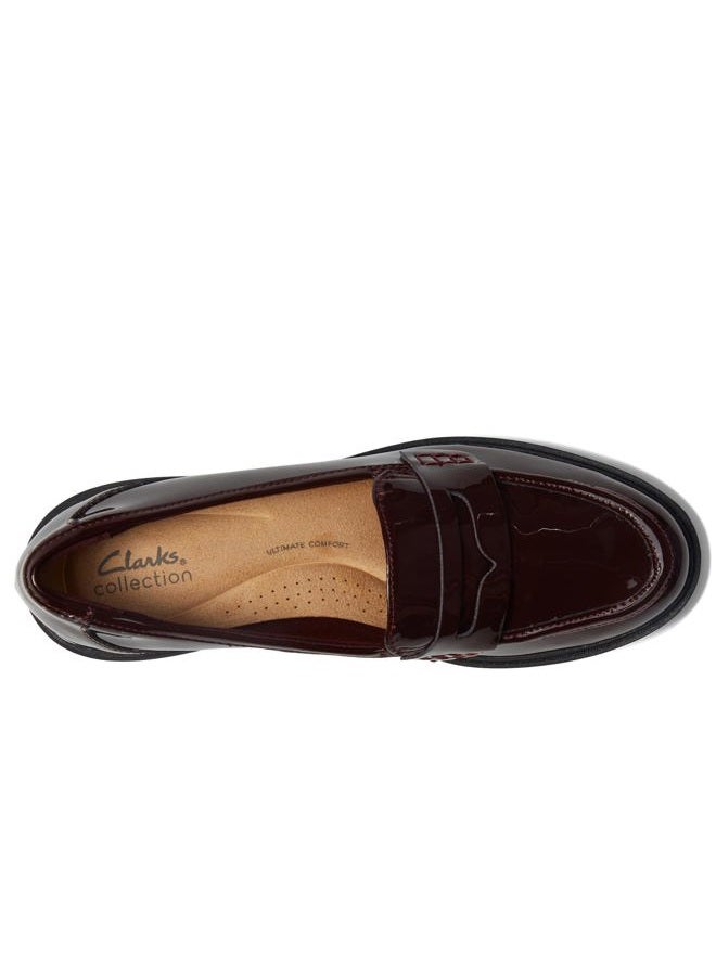 clarks Women's Westlynn Ayla Loafer, Burgundy Patent Synthetic, 7 - Image 3