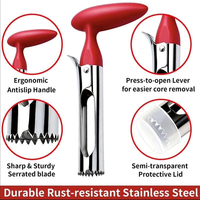 ZAFNAH Apple Corer Tool, Apple Core Removal, Stainless Steel Apple Core Remover Tool, Easy to Grip, Easy to Use - Image 3