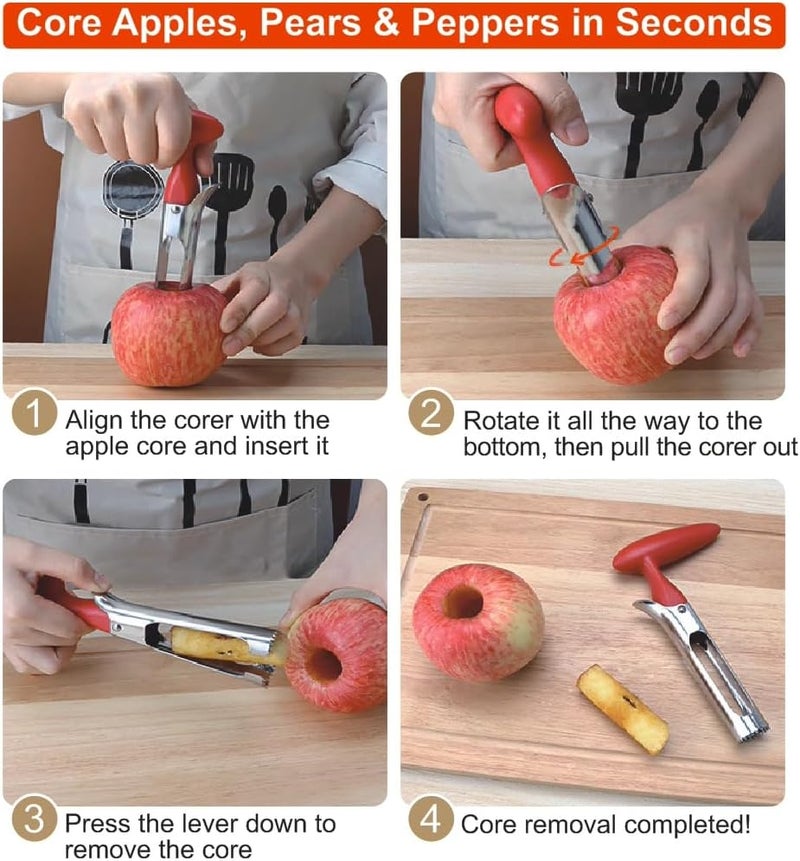 ZAFNAH Apple Corer Tool, Apple Core Removal, Stainless Steel Apple Core Remover Tool, Easy to Grip, Easy to Use - Image 5