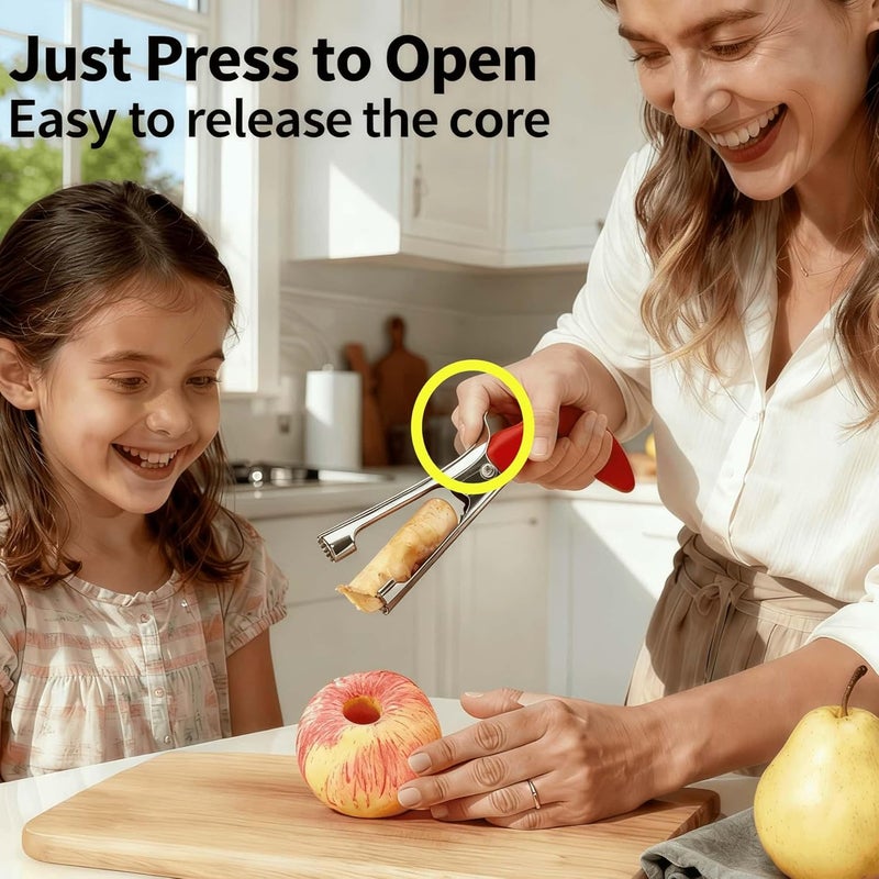 ZAFNAH Apple Corer Tool, Apple Core Removal, Stainless Steel Apple Core Remover Tool, Easy to Grip, Easy to Use - Image 4
