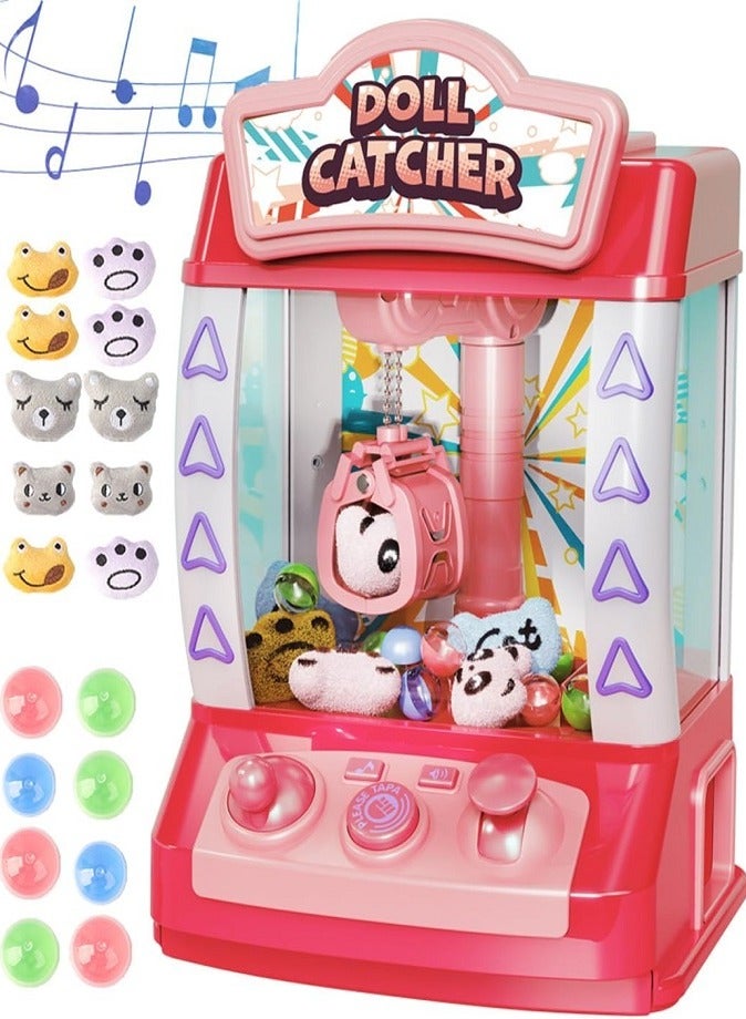 Mini Claw Machine, Arcade Game for Kids, Candy Grabber Prize Dispenser Toy, LED Lights and Music, Adjustable Sound, Includes Plush Toys and Balls, Electronic Vending Machine Toy, Birthday Gift for Boys and Girls - Image 1