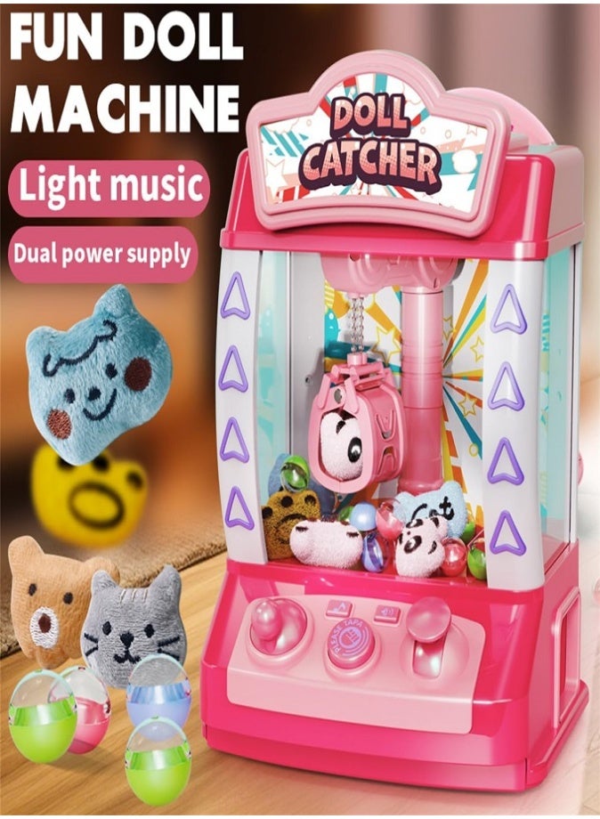 Mini Claw Machine, Arcade Game for Kids, Candy Grabber Prize Dispenser Toy, LED Lights and Music, Adjustable Sound, Includes Plush Toys and Balls, Electronic Vending Machine Toy, Birthday Gift for Boys and Girls - Image 3