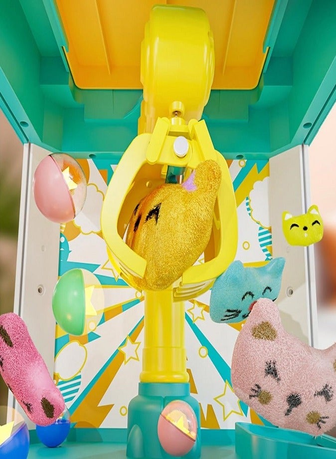 Mini Claw Machine, Arcade Game for Kids, Candy Grabber Prize Dispenser Toy, LED Lights and Music, Adjustable Sound, Includes Plush Toys and Balls, Electronic Vending Machine Toy, Birthday Gift for Boys and Girls - Image 4