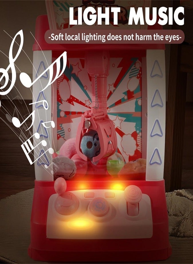 Mini Claw Machine, Arcade Game for Kids, Candy Grabber Prize Dispenser Toy, LED Lights and Music, Adjustable Sound, Includes Plush Toys and Balls, Electronic Vending Machine Toy, Birthday Gift for Boys and Girls - Image 5