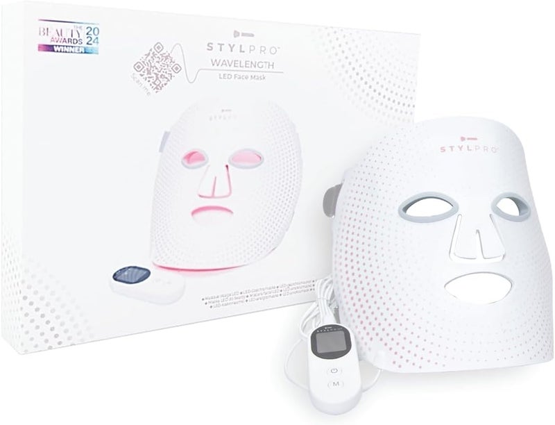 STYLPRO Wavelength LED Face Mask MultiMode Skincare with Red Blue NearInfrared Light for Wrinkles Blemishes Flexible Rechargeable UserFriendly Designed in UK ProfessionalGrade