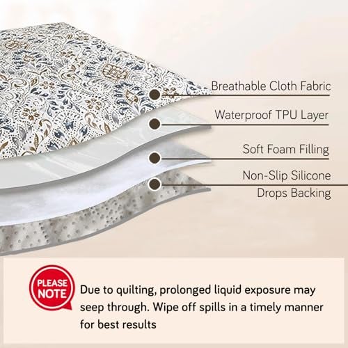 HOKIPO Printed Waterproof + Anti-Slip + Quick Dry Sofa Seat Mats, Damask White - Length 110cm (AR-5230-P9) - Image 4