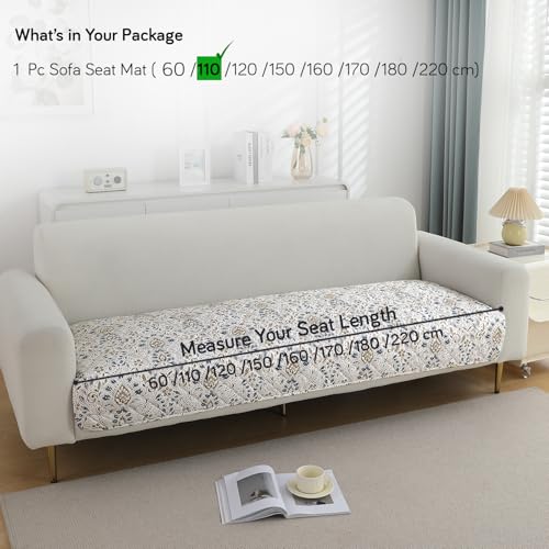 HOKIPO Printed Waterproof + Anti-Slip + Quick Dry Sofa Seat Mats, Damask White - Length 110cm (AR-5230-P9) - Image 5