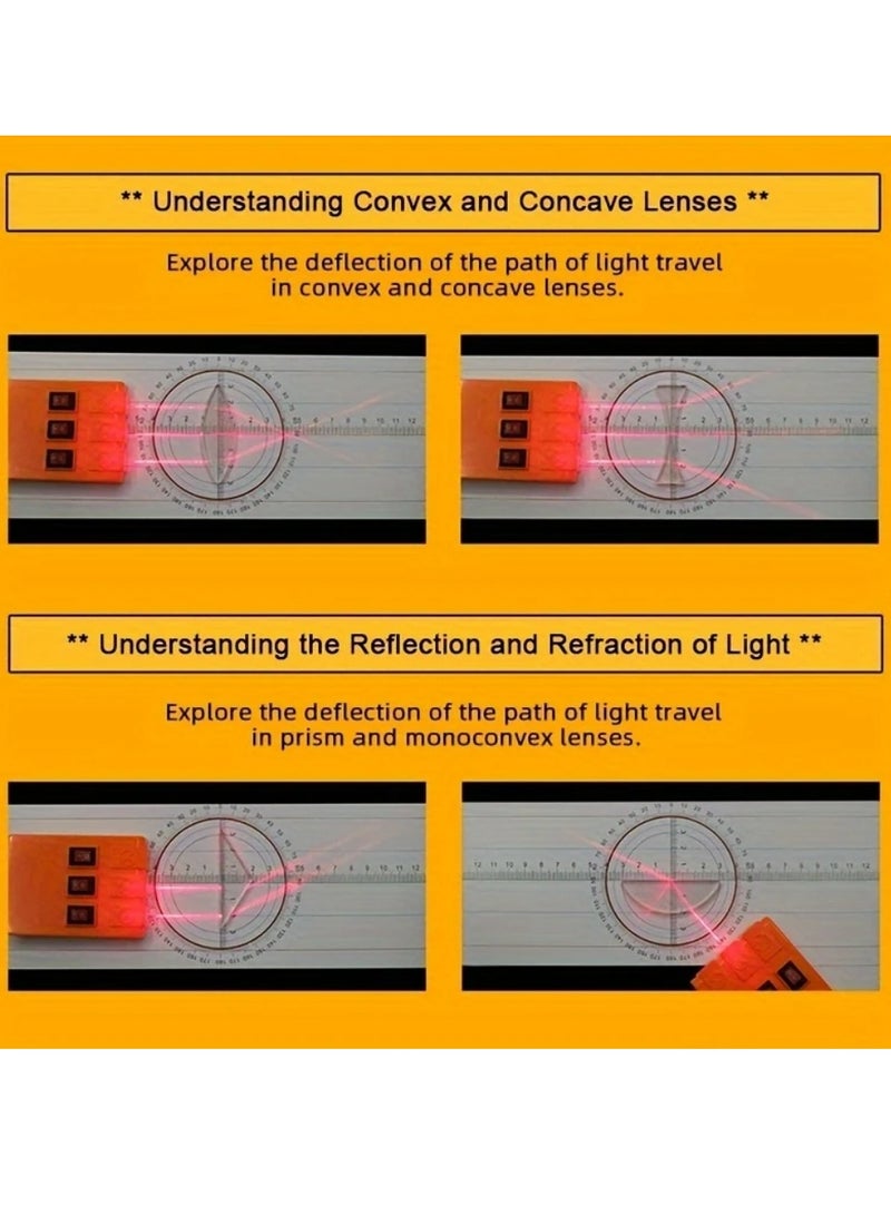 Geometric Optics Experiment Kit Optical Lens Kit Convex Concave Lens Light Refract Reflect Physics Teaching Middle School Physics Lab Supplies - Image 5