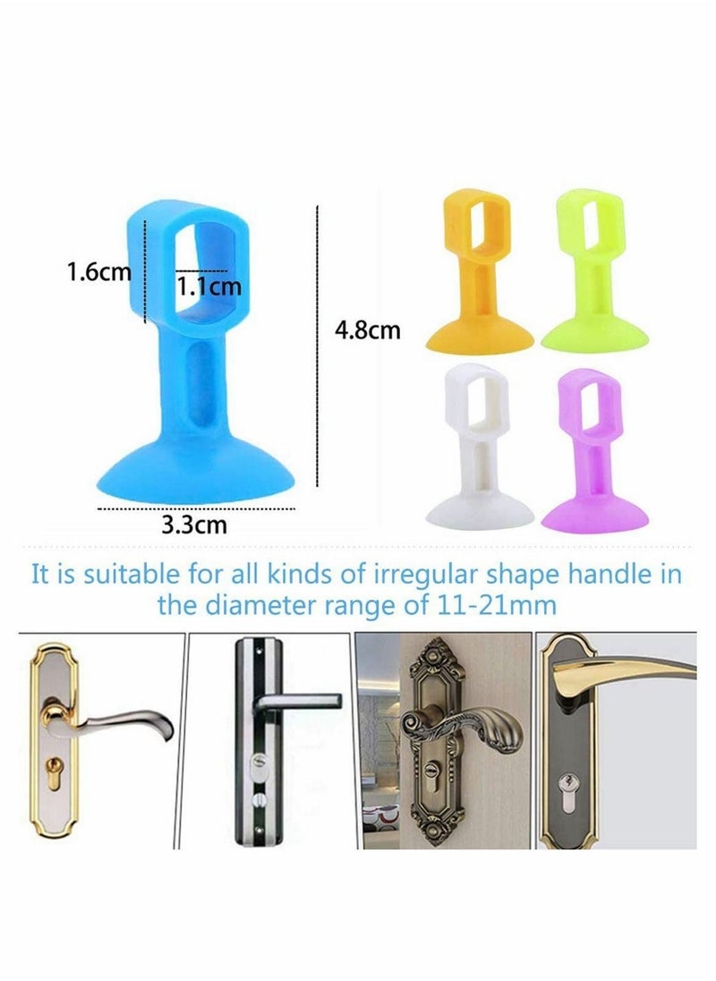 Basic Outline Door Stop Buffer Bumper Clear Rubber Door stopper Easy to Install Silicone Lever Door Handle Stopper Protect Walls Glass and Furniture from Damage Door Slam Stoppers pack of 10  - Image 4