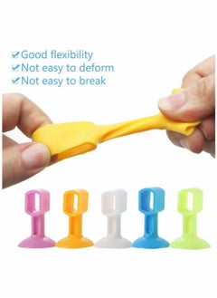 Generic Basic Outline Door Stop Buffer Bumper Clear Rubber Door stopper Easy to Install Silicone Lever Door Handle Stopper Protect Walls Glass and Furniture from Damage Door Slam Stoppers pack of 10  - Image 2