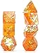 Cusdie 7Piece Dice Set Resin DND Dice with Yellow LeafShaped Gold Foil Design Perfect for Board Game Enthusiasts Gifts and CollectorsFall Dice - Image 3