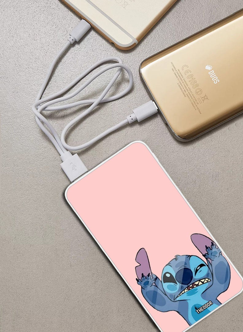 Theodor 10,000 mAh Super Fast Charging Ultra Compact Power Bank with Quick Charge & Power Delivery, Portable Charger For iPhone and Android Stitch - Image 2