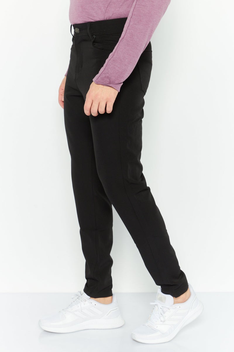 Mister Men Slim Fit Solid Dress Pants, Black  - Image 3