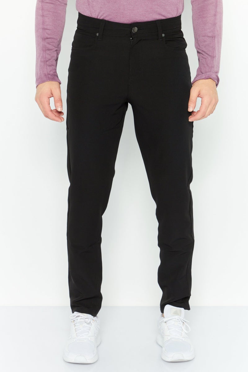 Mister Men Slim Fit Solid Dress Pants, Black  - Image 1