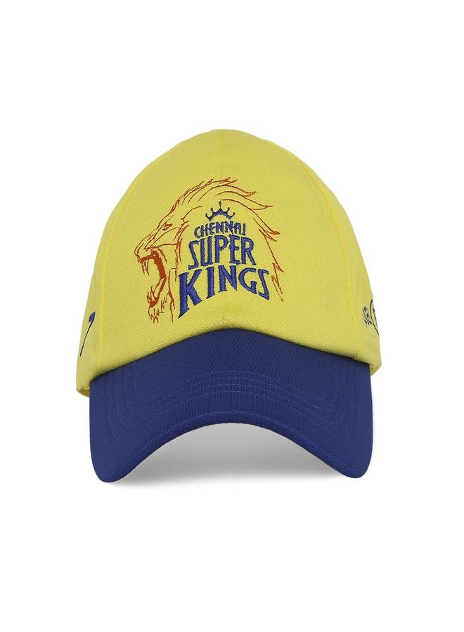 playR Polyester Mens IPL 2024 Chennai Super Kings Cap Yellow/Royal, Free Size - Image 1