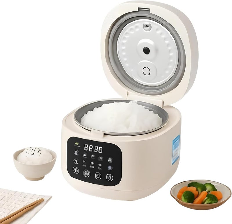 XVersion 2L Low Sugar Rice Cooker with Steamer, Smart Multi Cooker for Rice, Soup, Stew & Cake, Timer, Reservation & Keep Warm Function, Electric Rice Maker for Home/Kitchen/Family (Beige) - Image 1