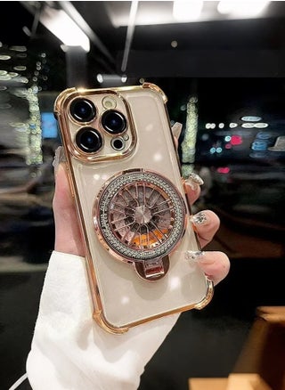 IPhone 16 Pro Max phone cover with rotating phone holder, thickened shock-absorbing edge, wear-resistant and scratch resistant, and camera protection, Gold - pzsku/Z668530CF361AC02521CBZ/45/1748682312/87153294-f22c-4ea3-906d-22a61679e4ca