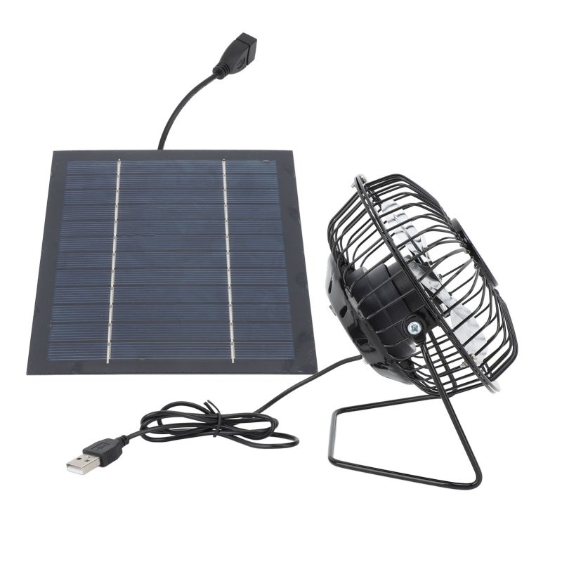 Solar Panel Fan:  Portable Solar Powered Fan - Eco Friendly Energy Efficient Adaptable Speed Control for Outdoor Greenhouse Chicken Coop Dog House Camping RV Ventilation - Image 1