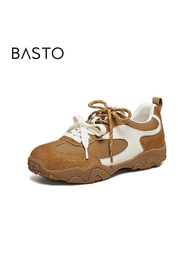 Basto 26 Spring Training Shoes Fashion Retro Sports Women's Casual Shoes L5000am6 Camel/white Size 38 - Image 3