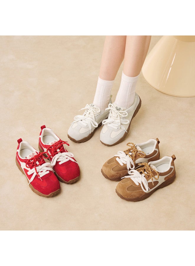 Basto 26 Spring Training Shoes Fashion Retro Sports Women's Casual Shoes L5000am6 Camel/white Size 38 - Image 2