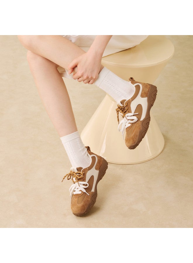Basto 26 Spring Training Shoes Fashion Retro Sports Women's Casual Shoes L5000am6 Camel/white Size 38 - Image 1