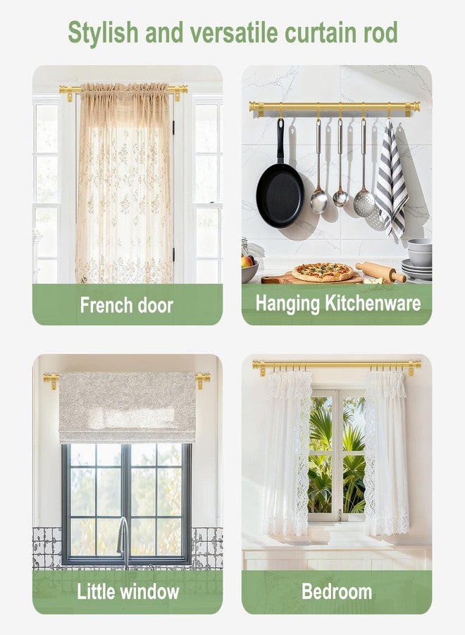 TKZTKZ Sturdy Durable Curtain Rod:Gold Curtain Rods for Windows 18-45 Inch,Adjustable Heavy Duty Curtains Rod for Bedroom/Kitchen/Dorm/Apartment/Door,Small Modern Decorative Drapery Rods (All-Metal) - Image 5