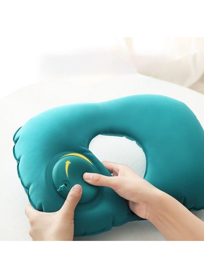 Neck Pillow, Inflatable Travel Pillow U-shaped Compressible Protection Cervical Pillow, Soft Comfortable Neck Support Pillow for Sleep and Rest On Airplanes, Trains, In Office, Camping, Trips - Image 4