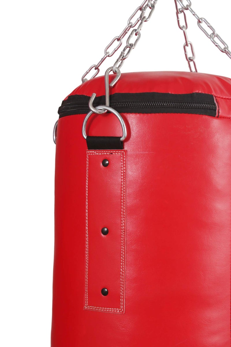 IWIN RMOUR Heavy PU MMA Sparring Punching Training Kick Boxing Muay Thai Punch Bag with Hanging Chain and Punching Gloves (3 Feet, Unfilled - Red White) - Image 3