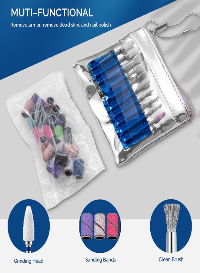 Lumcrissy 10Pcs Carbide Nail Drill Bits Set with 25 Sanding Bands - 3/32" Professional Acrylic Gel Remover, Ceramic Diamond Tools for Cuticle Removal, Manicure Pedicure, Salon & Home Use - Image 3