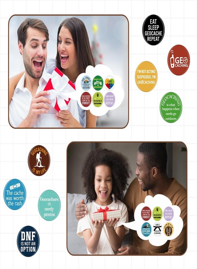 Tondiamo 160 Pcs Treasure Hunting Themed Pins Round Metal Badge Brooch for Camping Enthusiasts Themed Pins for Backpacks - Image 5