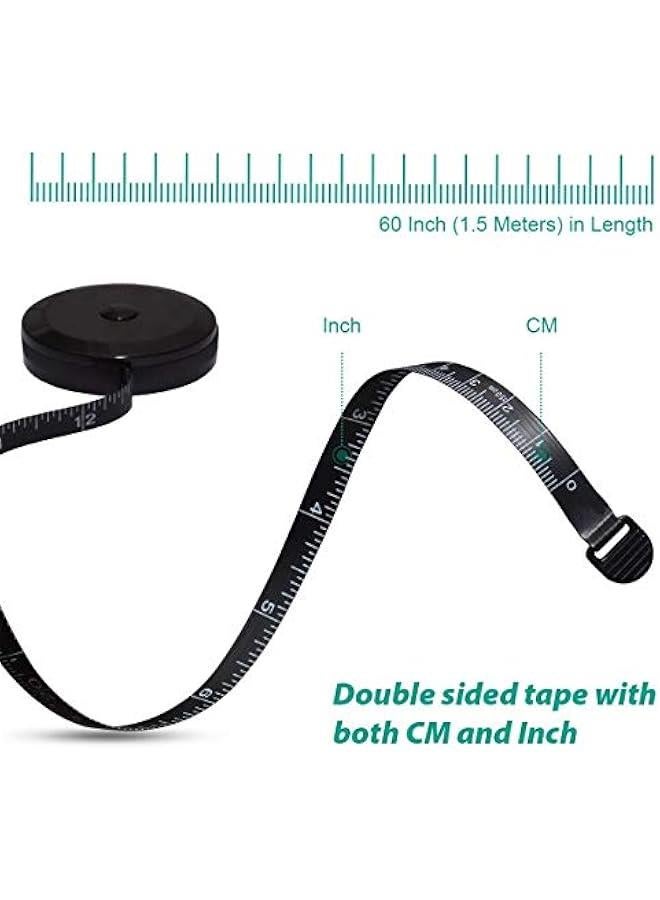 FYLX Soft Tape Measure Retrable Measuring for Body Fabric Sewing Tailor Cloth Knitting Craft Weight Loss Measurements Retrable Black Dual Sided Tape Measure Body Measuring 1 - Image 3