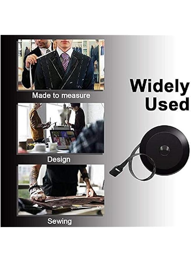 FYLX Soft Tape Measure Retrable Measuring for Body Fabric Sewing Tailor Cloth Knitting Craft Weight Loss Measurements Retrable Black Dual Sided Tape Measure Body Measuring 1 - Image 5