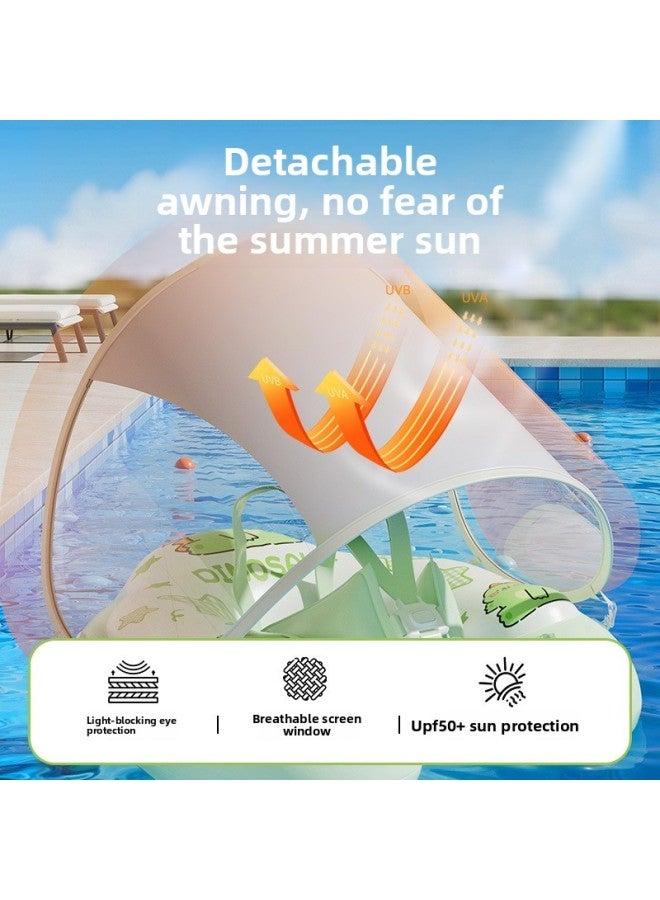 Swimbobo Inflated inner diameter:Flash star green dragon integrated push-down circle with canopy xl Swimming Float Swimming Ring Swimming Vest Children Waist Float Ring Inflatable - Image 3