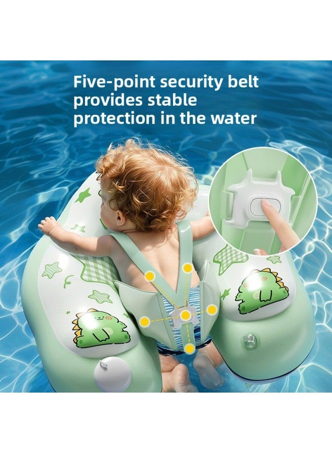 Swimbobo Inflated inner diameter:Flash star green dragon integrated push-down circle with canopy xl Swimming Float Swimming Ring Swimming Vest Children Waist Float Ring Inflatable - Image 4