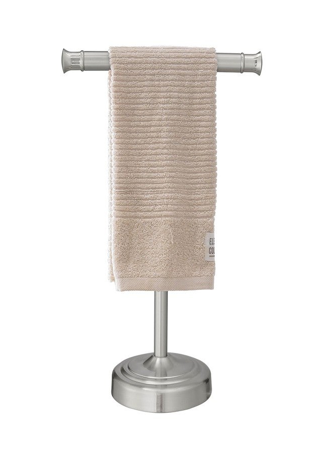 RUMOSE 13 Inch Brushed Nickel Towel Stand Hand Towel Holder Bathroom Kitchen Vanity Countertop T-Shape Towel Rack Free Standing Stainless Steel Towel Bar Towel Ring - Image 1