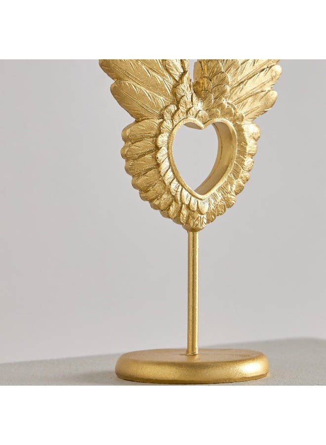 Home Box زخرفة قلب جناح من بولي ريزين 13 × 22.5 × 7.5 سم - Image 2