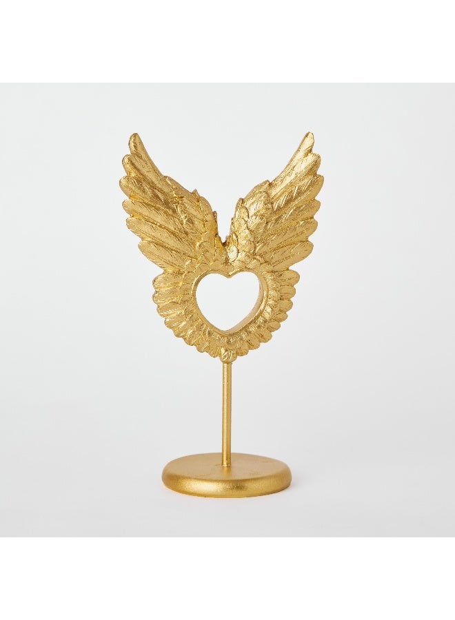 Home Box زخرفة قلب جناح من بولي ريزين 13 × 22.5 × 7.5 سم - Image 4