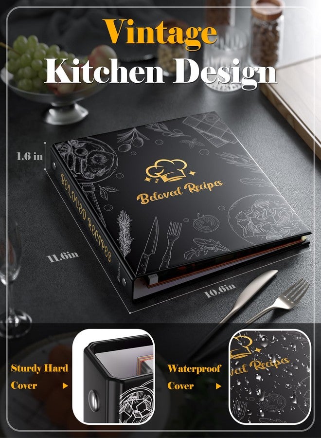 BiuLeon Recipe Binder 8.5"x11" 3 Ring Set, Waterproof Full Recipe Book Binder with Plastic Sleeves, Recipes, Dividers & Labels, Blank Recipe Card Book to Write in Your Own Recipes - Image 3