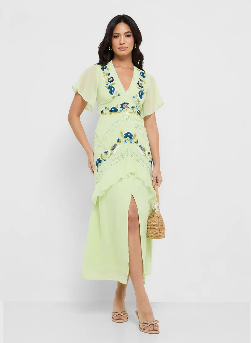 هوب اند ايفي Floral Embroidered Dress