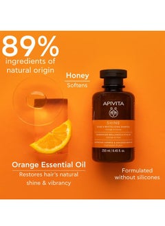 Apivita Apivita Shine and Revitalizing Shampoo 250ml - Natural Shampoo with Orange and Honey - Promotes Hair Shine and Revitalizes - For All Hair Types  - Image 2